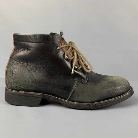TIMBERLAND Taille 8.5 Bottes à lacets en cuir vieilli marron ardoise