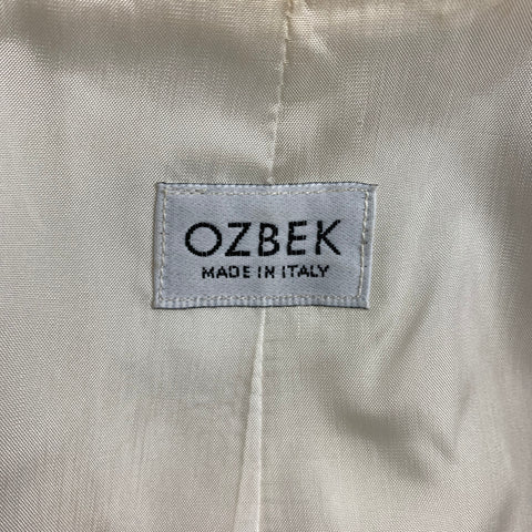 OZBEK Veste ceinturée à double boutonnage en acétate crème taille 6