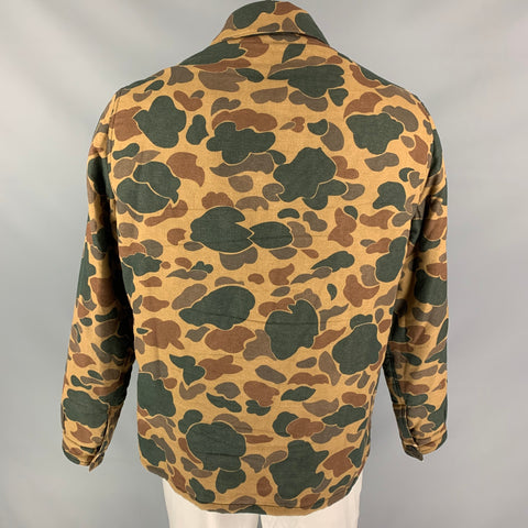 BURBERRY PRORSUM Size 44 Green Camel Camo Cotton Worker Jacket