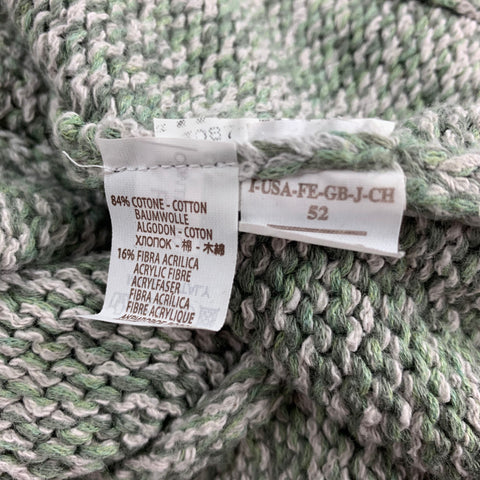 BRUNELLO CUCINELLI Size 42 Green & Light Grey Heather Cotton / Acrylic  Hooded Jacket