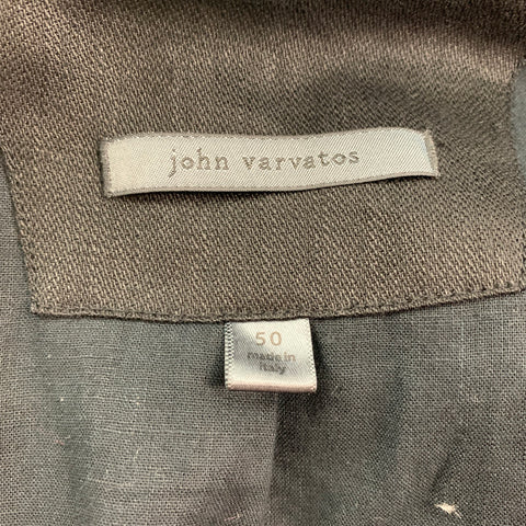 JOHN VARVATOS Size 40 Black Lines Zip Up Buttons Jacket