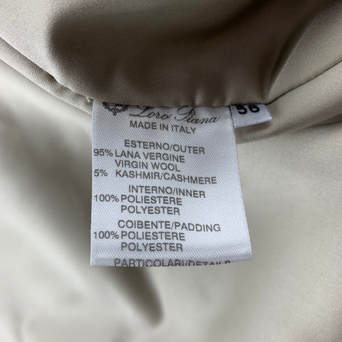 LORO PIANA Storm System Size 46 Taupe Heather Wool / Cashmere Fur Collar Coat
