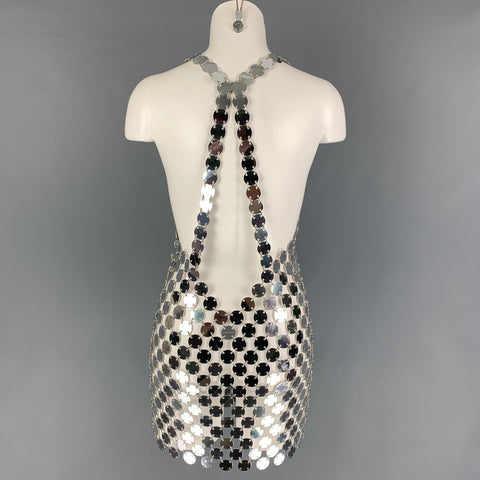 FANNIE SCHIAVONI Taille S Robe Mini Cara Argent Métallisé