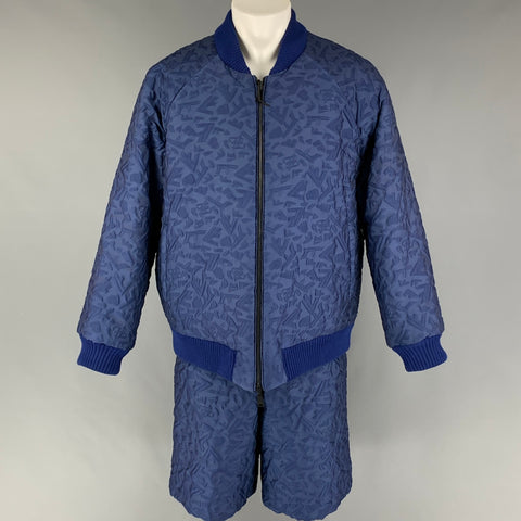 FENDI FW Capsule 2022 Size 32 Blue 3D Fragment Wool Bermuda Shorts