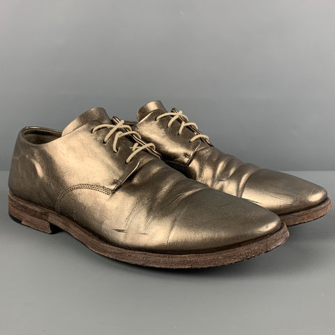 DEL CARLO Size 8 Gold Metallic Leather Lace Up Shoes