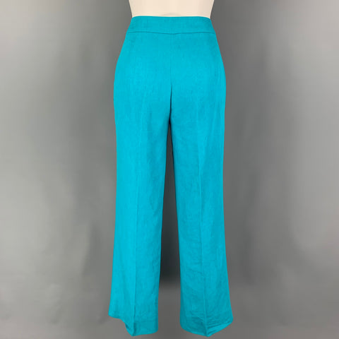 MAX MARA Size 6 Blue Turquoise Linen Dress Pants