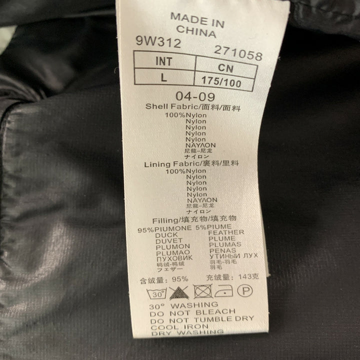 EMPORIO ARMANI Chest Size L Size L Light Gray Quilted Nylon Zip Up Vest