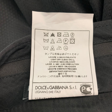 DOLCE & GABBANA Size 32 Black Jacquard Wool Silk Tuxedo Dress Pants