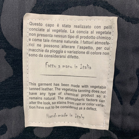 GIORGIO BRATO Chaqueta con cremallera de cuero negra talla M