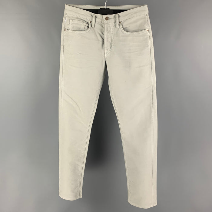 TOM FORD Size 31 Light Grey Cotton Straight Jeans