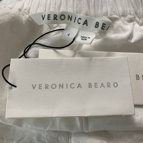 VERONICA BEARD Size 4 White Cotton Eyelet Short Sleeve Long Dress