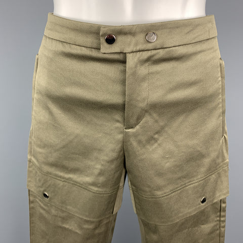 GUCCI Size 2 Olive Cotton / Elastane Snaps Cargo Cuff Zipper Casual Pants