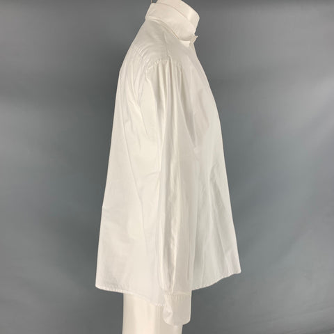 TOMAS MAIER Size M White Solid Cotton Button Up Long Sleeve Shirt