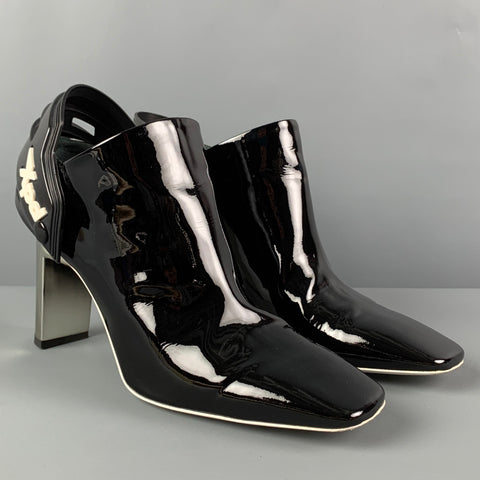 ALYX Talla 10 Botines de charol negro plateado
