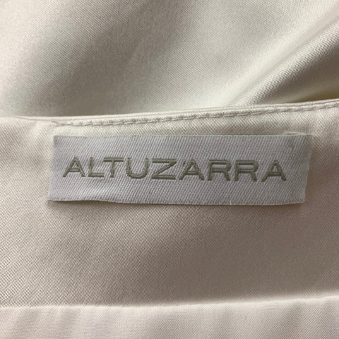 ALTUZARRA Taille 10 Jupe crayon en mélange d’acétate de satin blanc