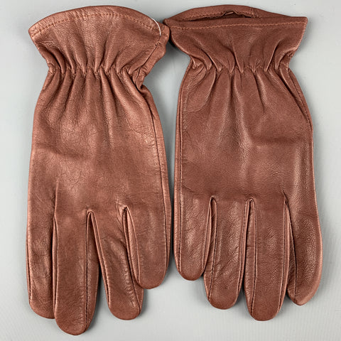 VINTAGE Taille L Gants en cuir massif bordeaux