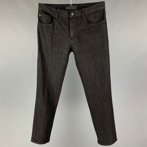 KSUBI Talla 34 Vaqueros rectos con bragueta de botones de algodón negro