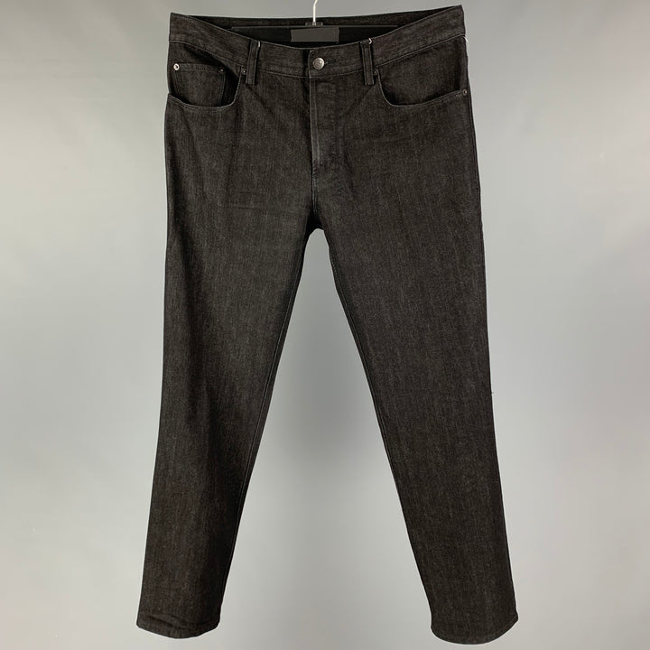 KSUBI Talla 34 Vaqueros rectos con bragueta de botones de algodón negro