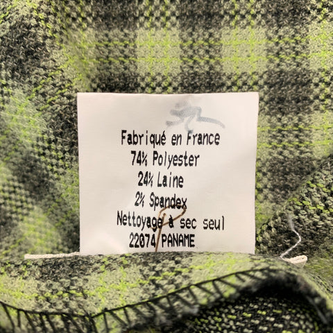 VERTIGO Size 6 Green Grey Polyester Blend Plaid Straight Casual Pants