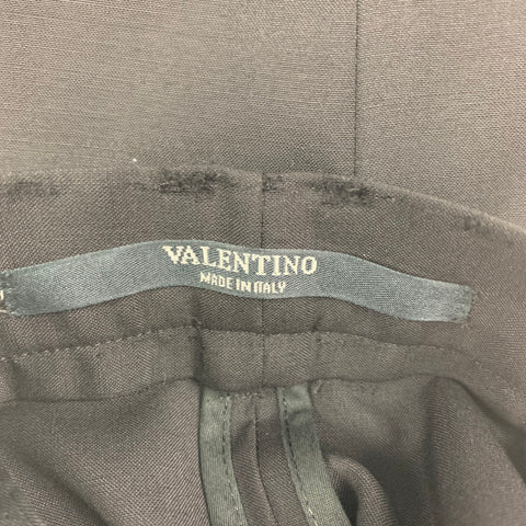 VALENTINO Size 36 Black Wool Mohair Flat Front Dress Pants