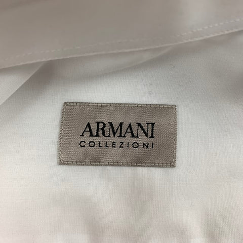 ARMANI COLLEZIONI Size S White Cotton Button Up Long Sleeve Shirt
