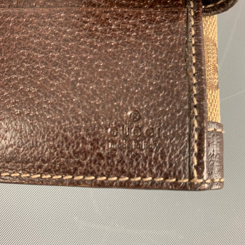 GUCCI Walet Cuero de lona con monograma marrón beige