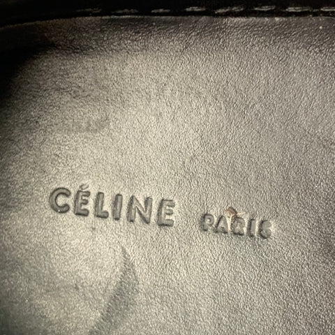 CELINE Size 8.5 Orange White Fabric Nailhead Slip On Sneakers