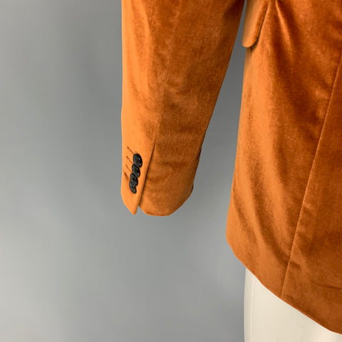 PAUL SMITH Size 40 Rust Cotton Velvet Notch Lapel Sport Coat