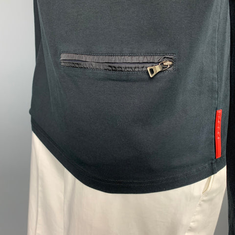 PRADA Size XXL Black Cotton Crew-Neck Pullover