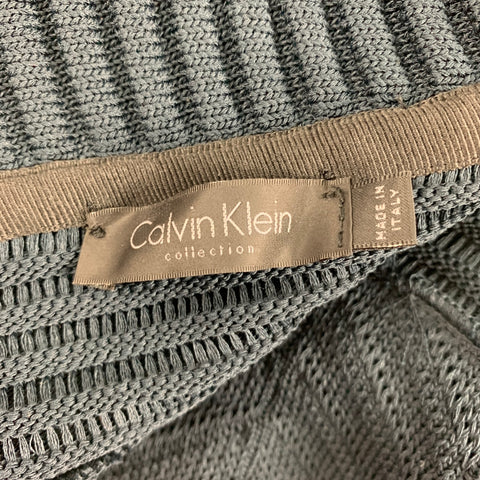 CALVIN KLEIN COLLECTION Size M Navy Knitted Polyester Zip Up Jacket