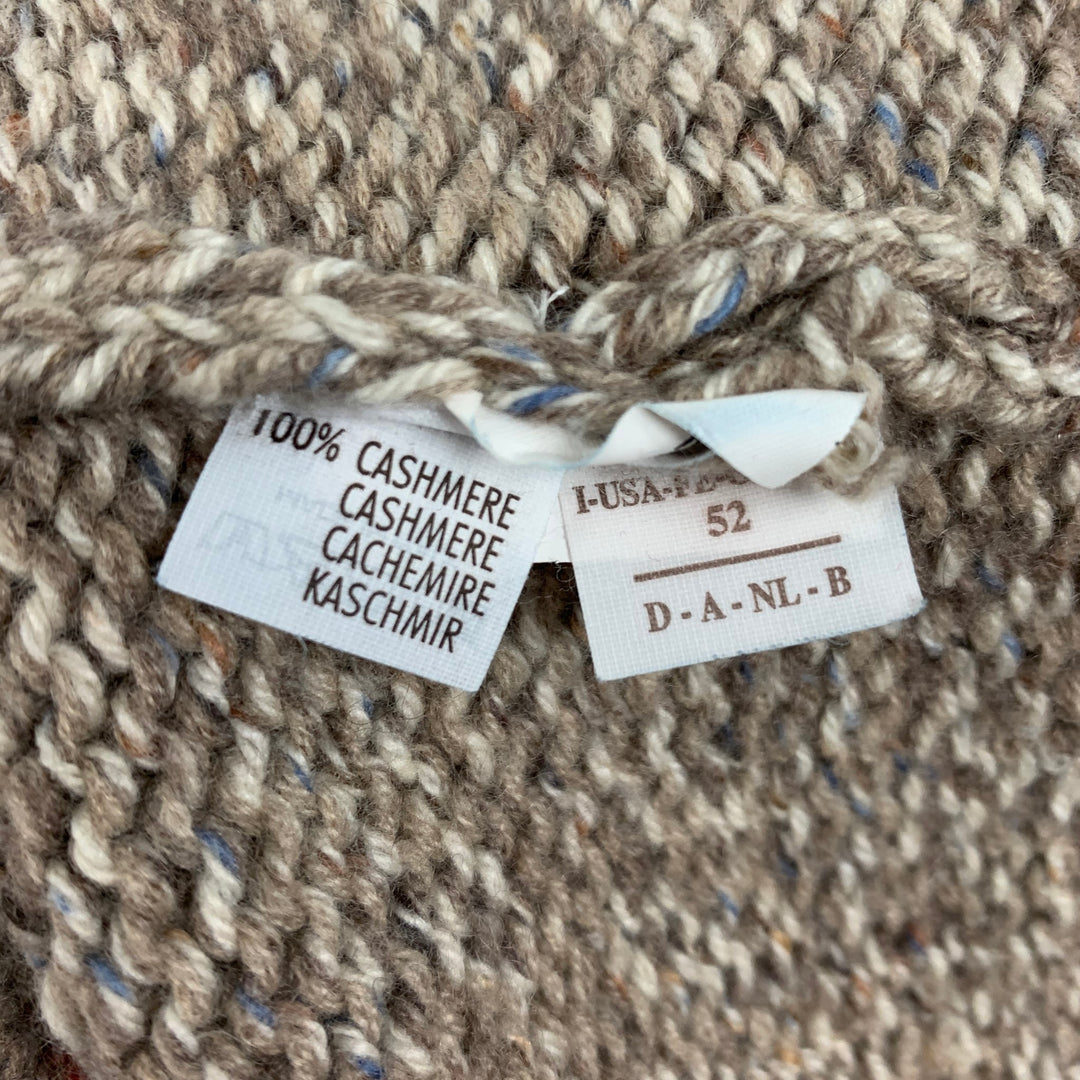 BRUNELLO CUCINELLI Size 42 Taupe Cream Knit Cashmere Cardigan