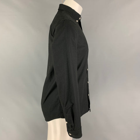 HILL CITY Size S Black Cotton Blend Long Sleeve Shirt