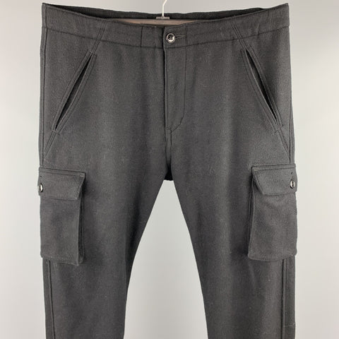 NEIGHBORHOOD Size L Black Wool Blend Cargo Pockets Drawstring Casual Pants