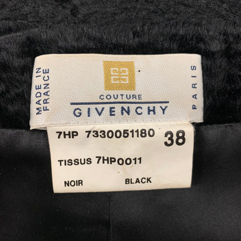 GIVENCHY Size 6 Black Cotton Viscose Single Button Jacket
