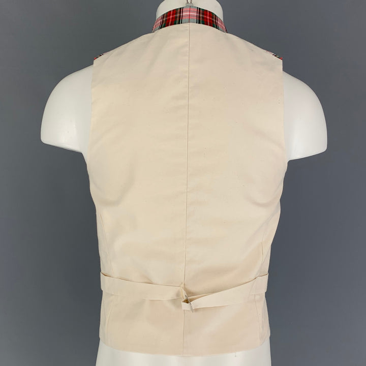 COMME des GARCONS HOMME PLUS SS 16 Taille M Blanc Rouge Vert Plaid Vest