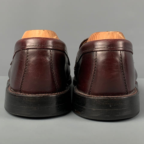 ALDEN Size 6.5 Burgundy Leather Penny Loafers