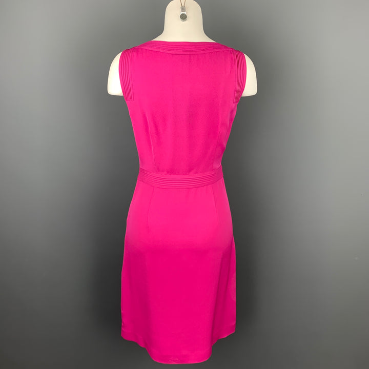TORY BURCH Size 4 Pink Silk Boat Neck Sheath Dress