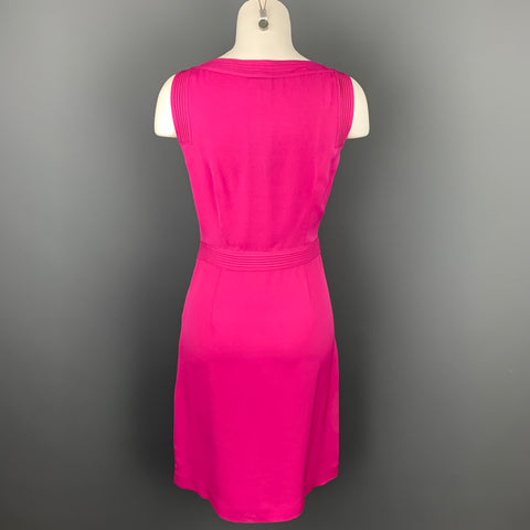 TORY BURCH Size 4 Pink Silk Boat Neck Sheath Dress