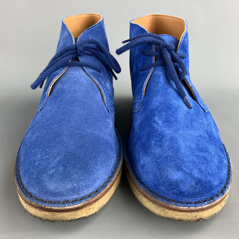 BARNEY'S NEW YORK Size 8 Royal Blue Desert Lace Up Boots