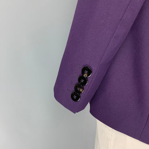 ERNEST W. BAKER Size 42 Purple Wool Notch Lapel Sport Coat