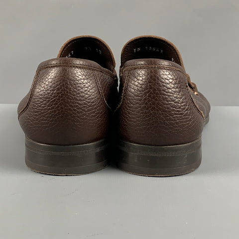 SALVATORE FERRAGAMO Size 9.5 Brown Leather Loafers