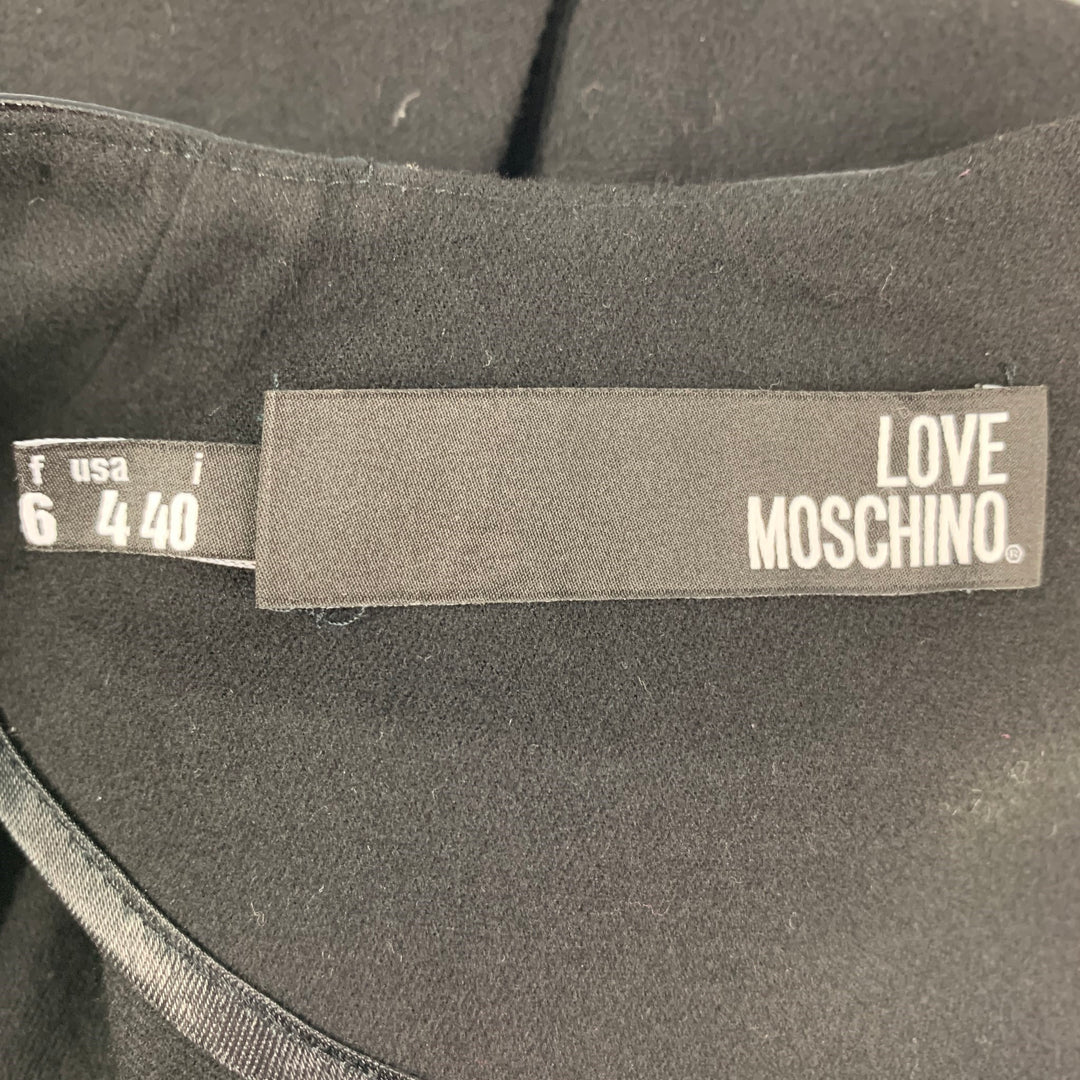 LOVE MOSCHINO Size 4 Black Polyester Blend Mixed Materials Shift Dress
