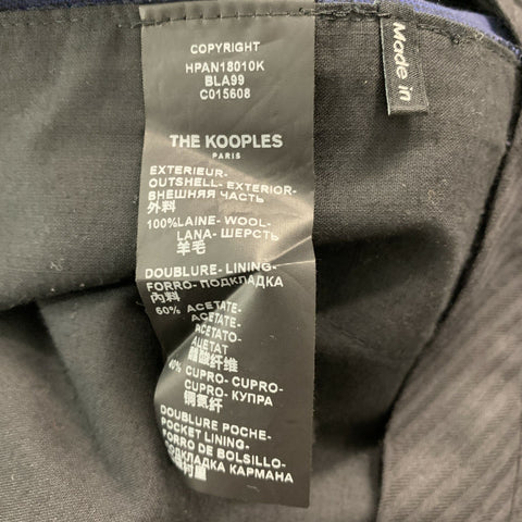 THE KOOPLES Size 38 Navy Houndstooth Wool Single Breasted Suit