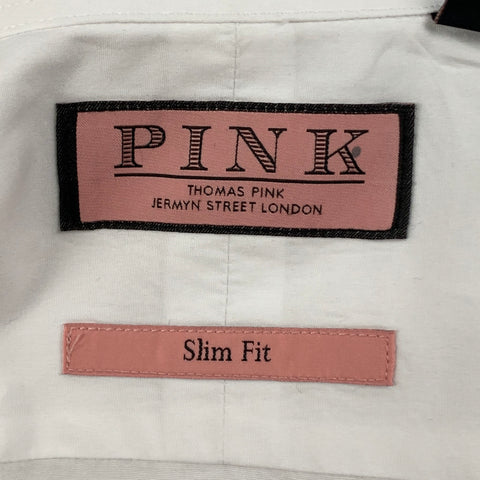 PINK Size M White Cotton Button Down Long Sleeve Shirt