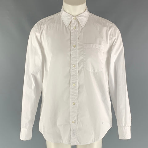 NORSE PROJECTS Taille M Chemise à manches longues boutonnée en coton uni blanc