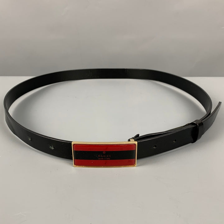 GUCCI Size 40 Black Leather Belt