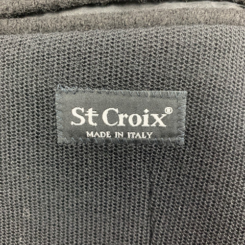 ST CROIX Size 36 Black Knitted Wool Notch Lapel Sport Coat