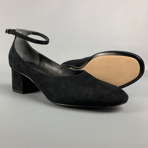 SIGERSON MORRISON Size 8 Black Suede Ankle Strap Pumps