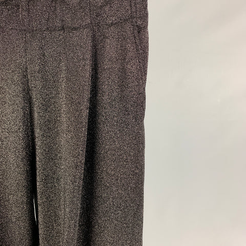DRIES VAN NOTEN Size M Black Metallic Polyamide Metal Casual Pants