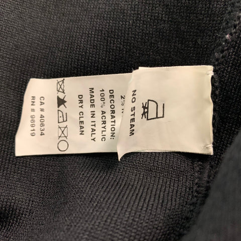 MARC JACOBS Taille XS Pull à col rond en laine mélangée noire avec appliques